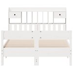 vidaXL Lit bibliothèque sans matelas blanc 150x200 cm bois pin massif