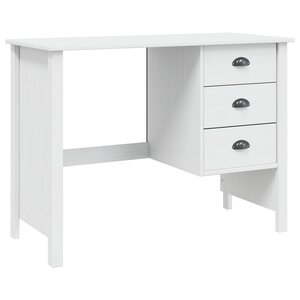 vidaXL Bureau avec tiroirs HILL Blanc 100 x 45 x 74 cm Pin massif