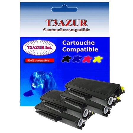 4 Toners compatibles avec Brother TN3170, TN3280 pour Brother DCP8080DN, DCP8085DN - 8 000 pages - T3AZUR