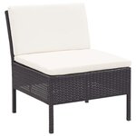 vidaXL Salon de jardin 8 Pièces avec coussins résine tressée noir