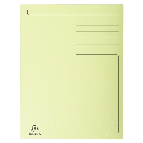 Chemise Imprimée 3 Rabats Forever® 280gm2 - Folio - Jaune - X 50 - Exacompta