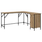vidaXL Bureau Chêne artisanal 141 x 141 x 75 cm Bois d'ingénierie
