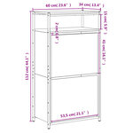 vidaXL Armoire à chaussures chêne fumé 60x34x112 cm bois d'ingénierie
