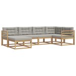 vidaXL Ensemble de canapés d'extérieur 5 Pièces Blanc et gris clair