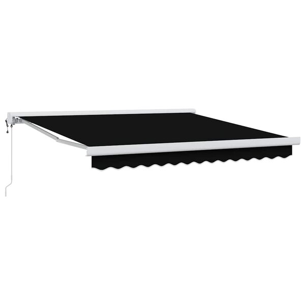vidaXL Auvent Rétractable Noir 350 x 250 cm Tissu  Métal