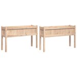 vidaXL Jardinières 2 Pièces avec pieds bois de pin massif