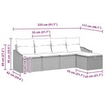 vidaXL Ensemble de canapés de jardin à 5 pièces avec coussins noirs en poly rattan