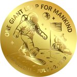 Pièce de monnaie en Or 50 Cents g 0.031 (1/1000 oz) Millésime 2026 ONE GIANT LEAP FOR MANKIND 1/1000