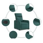 vidaXL Fauteuil inclinable électrique Vert foncé Tissu