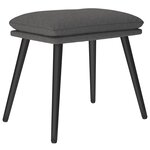 vidaXL Chaise de relaxation avec tabouret Gris foncé Tissu