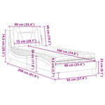 vidaXL Lit avec matelas noir 90x190 cm similicuir