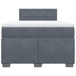 vidaXL Sommier à lattes de lit et matelas Gris foncé 120x200cm Velours