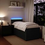 vidaXL Sommier à lattes de lit avec matelas Noir 90x190 cm Velours