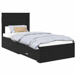 vidaXL Cadre de lit Chêne noir 90 x 190 cm Bois d'ingénierie