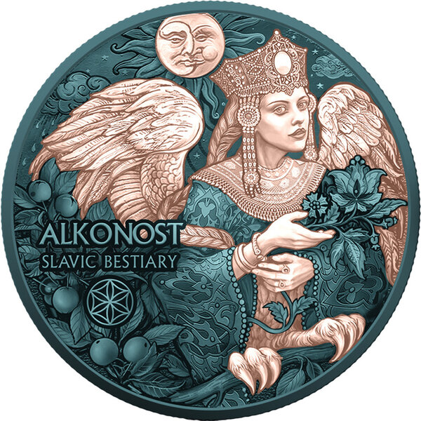 Monnaie ALKONOST ROSE GOLD Slavic Bestiary 2 Oz Argent 1000 Francs Cameroon 2026