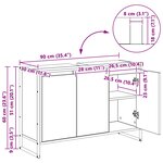 vidaXL Cabinet de salle de bain avec porte Chêne noir 90 x 30 x 60 cm