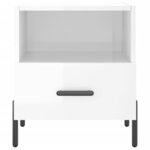 vidaXL Tables de chevet 2 Pièces blanc brillant 40x35x47 5 cm