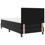 vidaXL Lit Box Spring avec matelas – Noir  90x200 cm  cuir synthétique