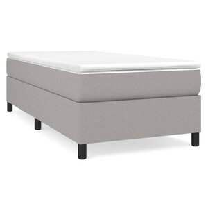 vidaXL Sommier à lattes de lit et matelas Gris clair 90x190 cm Tissu