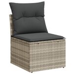 Ensemble de Canapé de Jardin de 8 Pièces avec Coussins en Rattan Poly Gris Clair