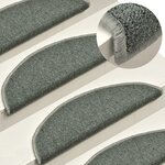 vidaXL Tapis de marches d'escalier 15 Pièces Vert foncé 56x17x3 cm