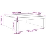 vidaXL Table basse chêne artisanal 100x100x35 cm bois d'ingénierie