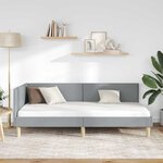 vidaXL Cadre de lit d'angle Gris clair 90 cm x 200 cm tissu