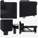 vidaXL Canapé-lit escamotable simple Noir 90 x 165 x 87 cm Velours