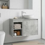 vidaXL Meuble de Salle de Bain In-between Gris béton 30 x 44 5 x 50 cm