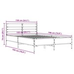 vidaXL Cadre de lit sans matelas chêne marron 135x190 cm