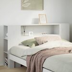 vidaXL Tête de lit avec rangement blanc 140 cm bois massif de pin