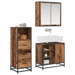 vidaXL Ensemble de mobilier de salle de bain 3 Pièces Bois Ancien