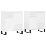 vidaXL Buffets 2 Pièces blanc bois d'ingénierie