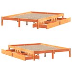 vidaXL Cadre de lit sans matelas cire marron 140x190cm bois pin massif