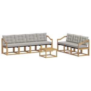 vidaXL Ensemble de canapés d'extérieur 8 pc Blanc et gris clair
