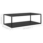 vidaXL Table basse Noir 120x60x35 cm Verre trempé