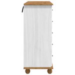 vidaXL Commode "ASKIM" Blanche 91x40x95 5 cm en Bois de Pin Massif