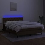 vidaXL Sommier à lattes de lit matelas et LED Marron foncé 140x190 cm