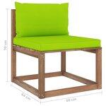 vidaXL Salon palette de jardin 5 Pièces et coussins Bois de pin imprégné