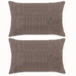 Vidaxl jeu de coussin 2 pièces velours 40 x 60 cm marron