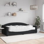 vidaXL Lit de jour avec matelas noir 100x200 cm tissu