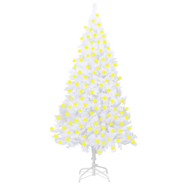 vidaXL Arbre de Noël artificiel pré-éclairé et branches épaisses blanc