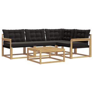 vidaXL Ensemble de canapés d'extérieur 5 pc Blanc et noir
