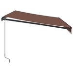 vidaXL Auvent manuel rétractable avec LED marron 350x250 cm