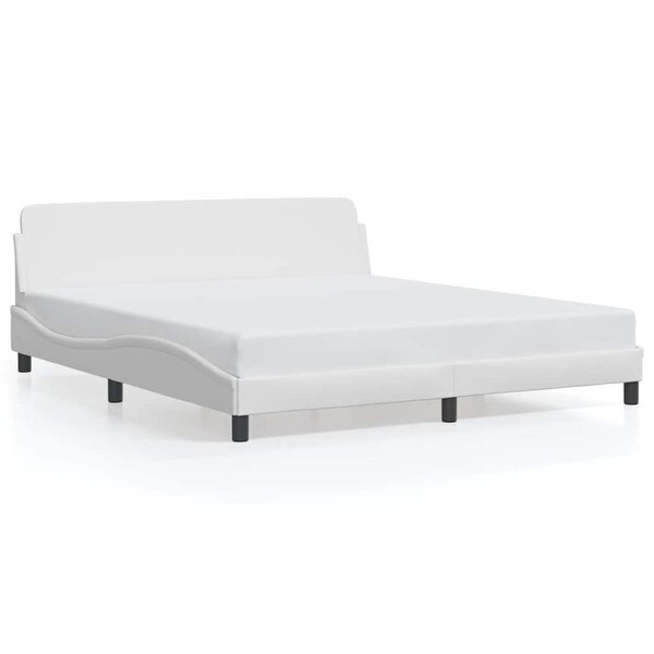 vidaXL Cadre de lit Dover blanc 183x213 cm similicuir
