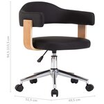 vidaXL Chaise pivotante à manger Noir Bois courbé et similicuir