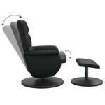 vidaXL Fauteuil inclinable avec repose-pied noir similicuir