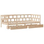 vidaXL Lit de jour avec tiroirs sans matelas 90x200 cm bois massif