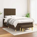 vidaXL Sommier à lattes de lit et matelas marron foncé 120x190cm tissu