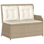 vidaXL Salon de jardin avec coussins 4 Pièces beige résine tressée